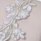 2 Pieces Gold and White Beaded Applique Pair Alencon Lace Sequined Pearl Detail